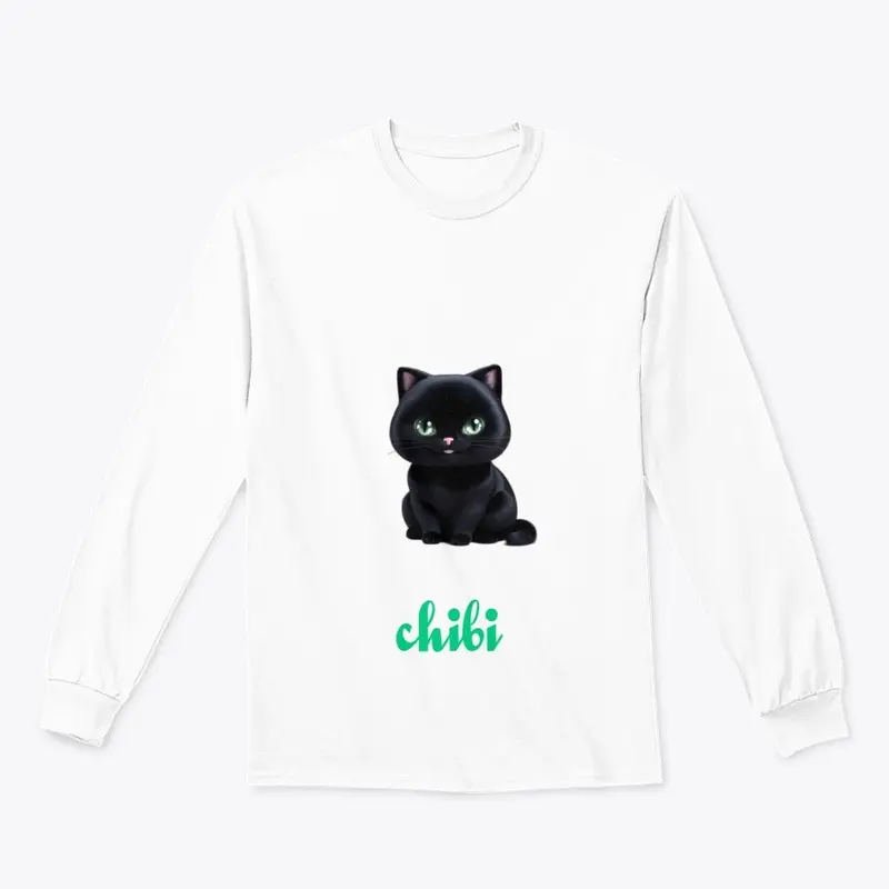 puffy chibi-style black cat-hoodie