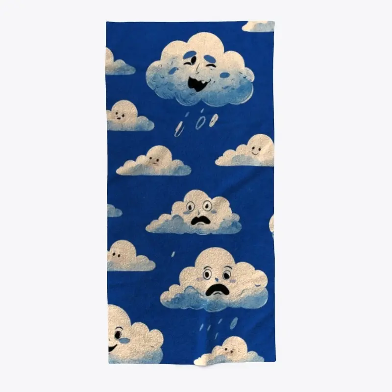 Clouds with crazy faces All Over Print