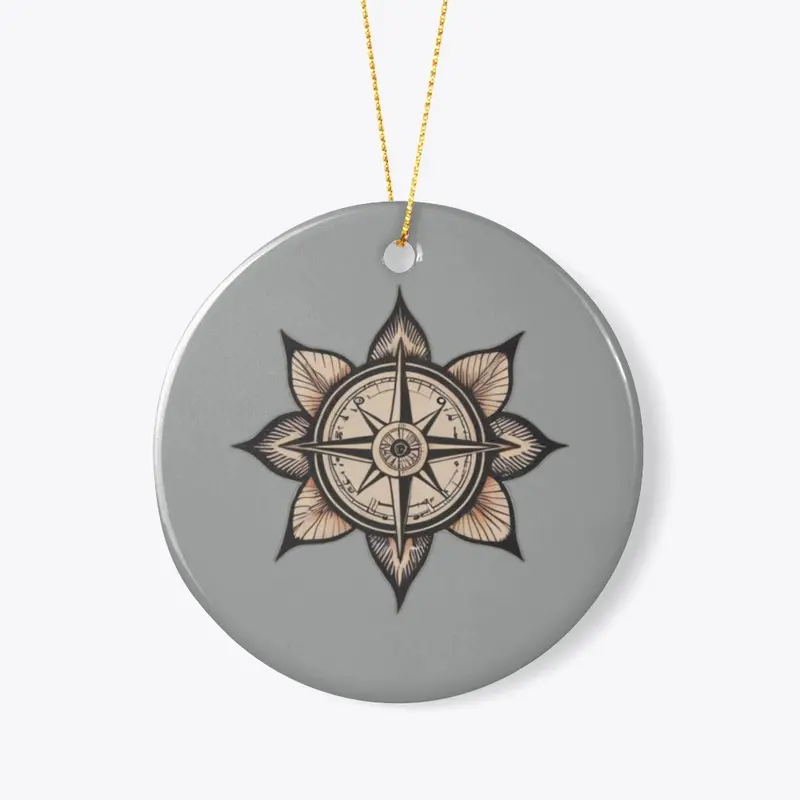 Elegant Nautical Lotus Compass DesignTee