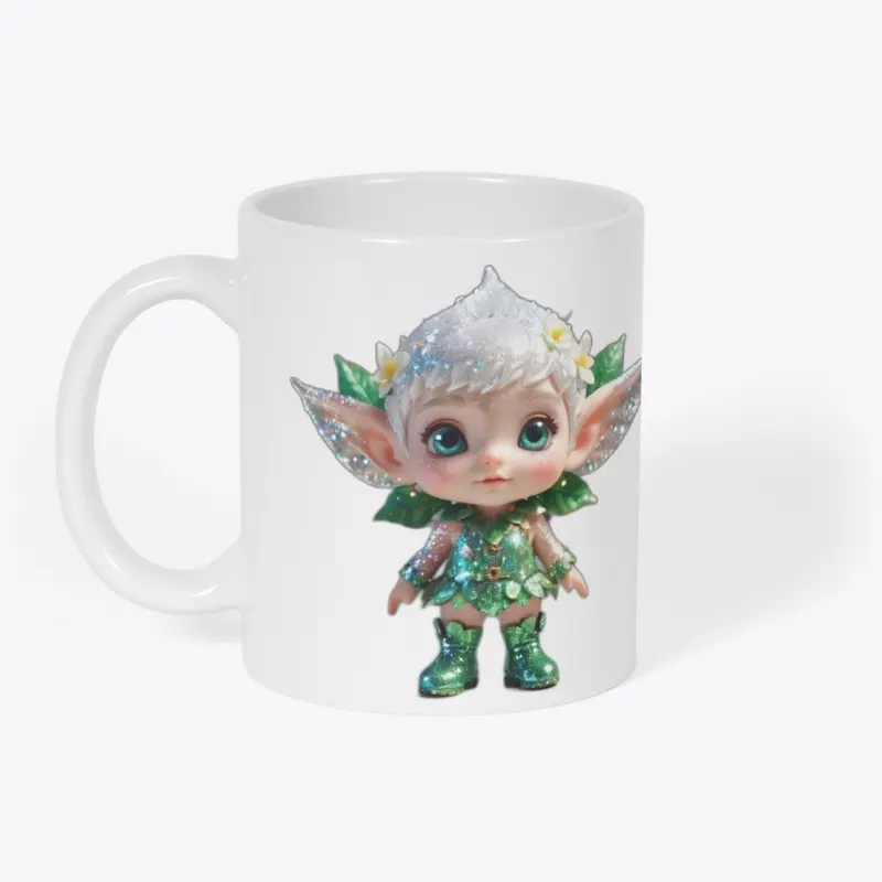 Cute adorable white baby elf.