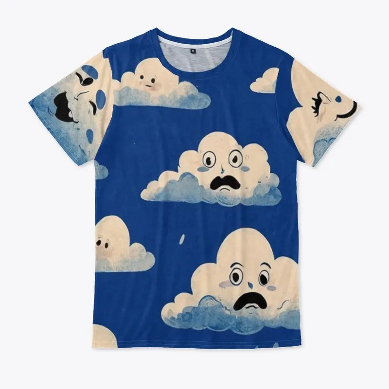 Clouds with crazy faces All Over Print