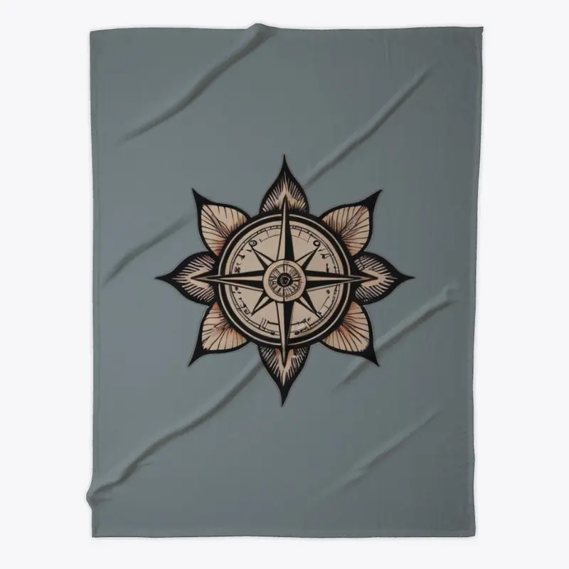 Elegant Nautical Lotus Compass DesignTee