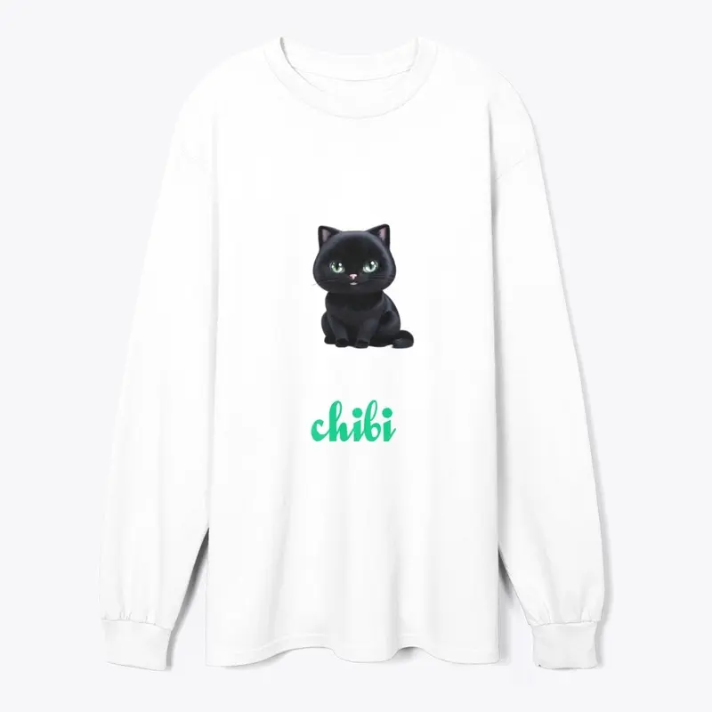 puffy chibi-style black cat-hoodie