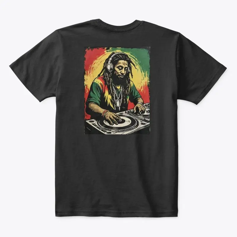 Vibrant Reggae DJ in Action-Tee