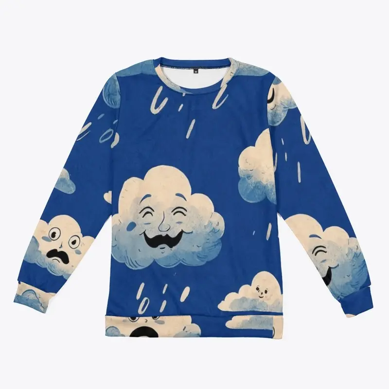 Clouds with crazy faces All Over Print